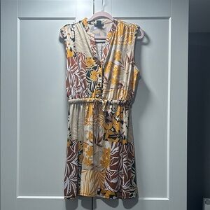 Robert Louis Floral Mini Dress - Yellow and Brown